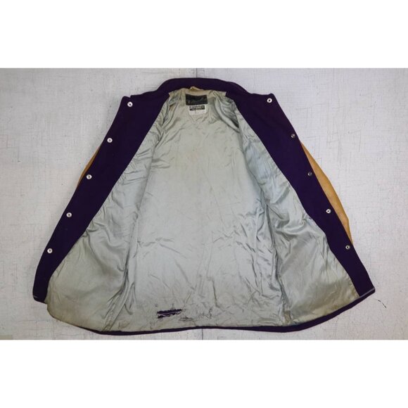 Vintage 70s William Loop Varsity Leather Jacket Sz 38 St. Joe Champs - Picture 4 of 14